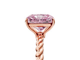 Rose gold Fancy Pink Radiant  Solitaire Twist Band Ring with Four-Prong Setting_72