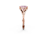 Rose gold Fancy Pink Radiant  Solitaire Twist Band Six-Prong Setting 2