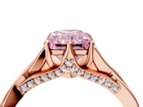 Rose gold Fancy Pink Radiant  Solitaire Twist Band Six-Prong Setting 4