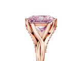 Rose gold Fancy Pink Radiant  Solitaire Twist Band Six-Prong Setting 5
