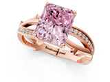 Rose gold Fancy Pink Radiant  Solitaire Twist Band with Pavé Accents and Four-Prong Setting_26