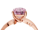 Rose gold Fancy Pink Radiant  Solitaire Twist Band with Pavé Accents and Four-Prong Setting_29