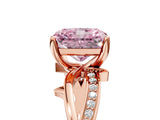 Rose gold Fancy Pink Radiant  Solitaire Twist Band with Pavé Accents and Four-Prong Setting_30