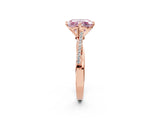 Rose gold Fancy Pink Radiant  Solitaire Twist Band with Pavé Diamonds and Four-Prong Setting_55