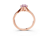 Rose gold Fancy Pink Radiant  Solitaire Twist Band with Pavé Diamonds and Four-Prong Setting_56