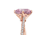 Rose gold Fancy Pink Radiant  Solitaire Twist Band with Pavé Diamonds and Four-Prong Setting_58
