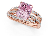 Rose gold Fancy Pink Radiant  Solitaire Twist Band with Pavé Setting and Four-Prong Setting_94