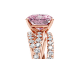 Rose gold Fancy Pink Radiant  Solitaire Twist Band with Pavé Setting and Four-Prong Setting_98