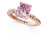 Rose gold Fancy Pink Radiant  Solitaire Twisted Band Prong Set Engagement Ring_62