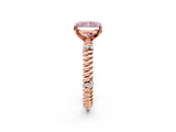 Rose gold Fancy Pink Radiant  Solitaire Twisted Band Prong Set Engagement Ring_63