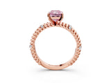Rose gold Fancy Pink Radiant  Solitaire Twisted Band Prong Set Engagement Ring_64