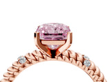 Rose gold Fancy Pink Radiant  Solitaire Twisted Band Prong Set Engagement Ring_65