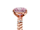 Rose gold Fancy Pink Radiant  Solitaire Twisted Band Prong Set Engagement Ring_66