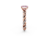 Rose gold Fancy Pink Radiant  Solitaire Twisted Band with Pavé Accents and Four-Prong Setting_5