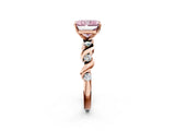 Rose gold Fancy Pink Radiant  Solitaire Twisted Band with Prong Setting 2