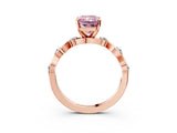 Rose gold Fancy Pink Radiant  Solitaire Twisted Band with Prong Setting 3