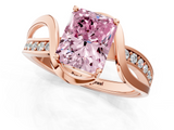 Rose gold Fancy Pink Radiant  Solitaire Twisted Band with Prong Setting_4