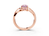 Rose gold Fancy Pink Radiant  Solitaire Twisted Band with Prong Setting_6