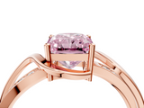 Rose gold Fancy Pink Radiant  Solitaire Twisted Band with Prong Setting_7