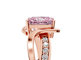 Rose gold Fancy Pink Radiant  Solitaire Twisted Band with Prong Setting_8