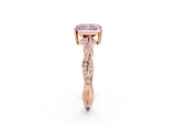Rose gold Fancy Pink Radiant  Solitaire Twisted Pave Diamond Ring with Four-Prong Setting_14