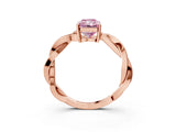 Rose gold Fancy Pink Radiant  Solitaire Twisted Pave Diamond Ring with Four-Prong Setting_15