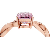 Rose gold Fancy Pink Radiant  Solitaire Twisted Pave Diamond Ring with Four-Prong Setting_16