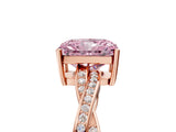 Rose gold Fancy Pink Radiant  Solitaire Twisted Pave Diamond Ring with Four-Prong Setting_17