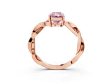 Rose gold Fancy Pink Radiant  Solitaire Twisted Pave Diamond Ring with Four-Prong Setting_83