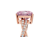 Rose gold Fancy Pink Radiant  Solitaire Twisted Pave Diamond Ring with Four-Prong Setting_85