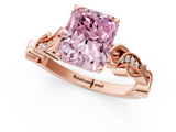 Rose gold Fancy Pink Radiant  Solitaire Vine Band with Milgrain Prong Setting_4