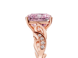 Rose gold Fancy Pink Radiant  Solitaire Vine Band with Milgrain Prong Setting_8