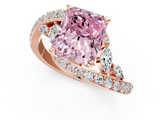 Rose gold Fancy Pink Radiant  Solitaire with Pavé Twist Band and Four-Prong Setting_55