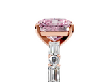 Rose gold Fancy Pink Radiant  Solitaire with Side Baguettes and Channel Set Band_50