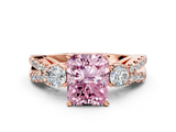 Rose gold Fancy Pink Radiant  Three-Stone Diamond Ring with Pavé Split Shank and Four-Prong Setting_79