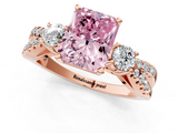 Rose gold Fancy Pink Radiant  Three-Stone Diamond Ring with Pavé Split Shank and Four-Prong Setting_80