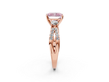 Rose gold Fancy Pink Radiant  Three-Stone Diamond Ring with Pavé Split Shank and Four-Prong Setting_81