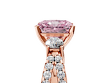 Rose gold Fancy Pink Radiant  Three-Stone Diamond Ring with Pavé Split Shank and Four-Prong Setting_84