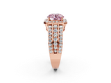 Rose gold Fancy Pink Round -Cut Halo Diamond Ring with Split Shank and Four-Prong Setting_20
