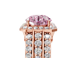 Rose gold Fancy Pink Round -Cut Halo Diamond Ring with Split Shank and Four-Prong Setting_23
