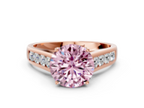 Rose gold Fancy Pink Round  Brilliant Channel-Set Solitaire Ring with Four-Prong Setting_17