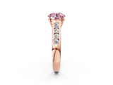 Rose gold Fancy Pink Round  Brilliant Channel-Set Solitaire Ring with Four-Prong Setting_19