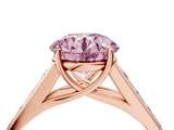 Rose gold Fancy Pink Round  Brilliant Channel-Set Solitaire Ring with Four-Prong Setting_21