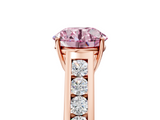 Rose gold Fancy Pink Round  Brilliant Channel-Set Solitaire Ring with Four-Prong Setting_22