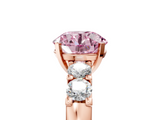 Rose gold Fancy Pink Round  Brilliant Cut Diamond Five-Stone Prong Set Engagement Ring with Channel Band_5