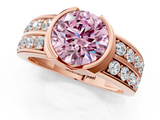 Rose gold Fancy Pink Round  Brilliant Diamond Channel Set Wide Band Ring with Bezel Setting_1