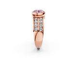 Rose gold Fancy Pink Round  Brilliant Diamond Channel Set Wide Band Ring with Bezel Setting_2