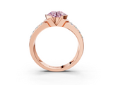 Rose gold Fancy Pink Round  Brilliant Diamond Channel Set Wide Band Ring with Bezel Setting_3