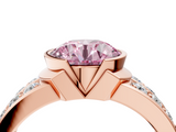 Rose gold Fancy Pink Round  Brilliant Diamond Channel Set Wide Band Ring with Bezel Setting_4