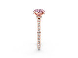 Rose gold Fancy Pink Round  Brilliant Pavé Band Solitaire with Four-Prong Setting_19